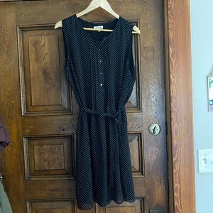 MAX studio black polka dot dress with tie
